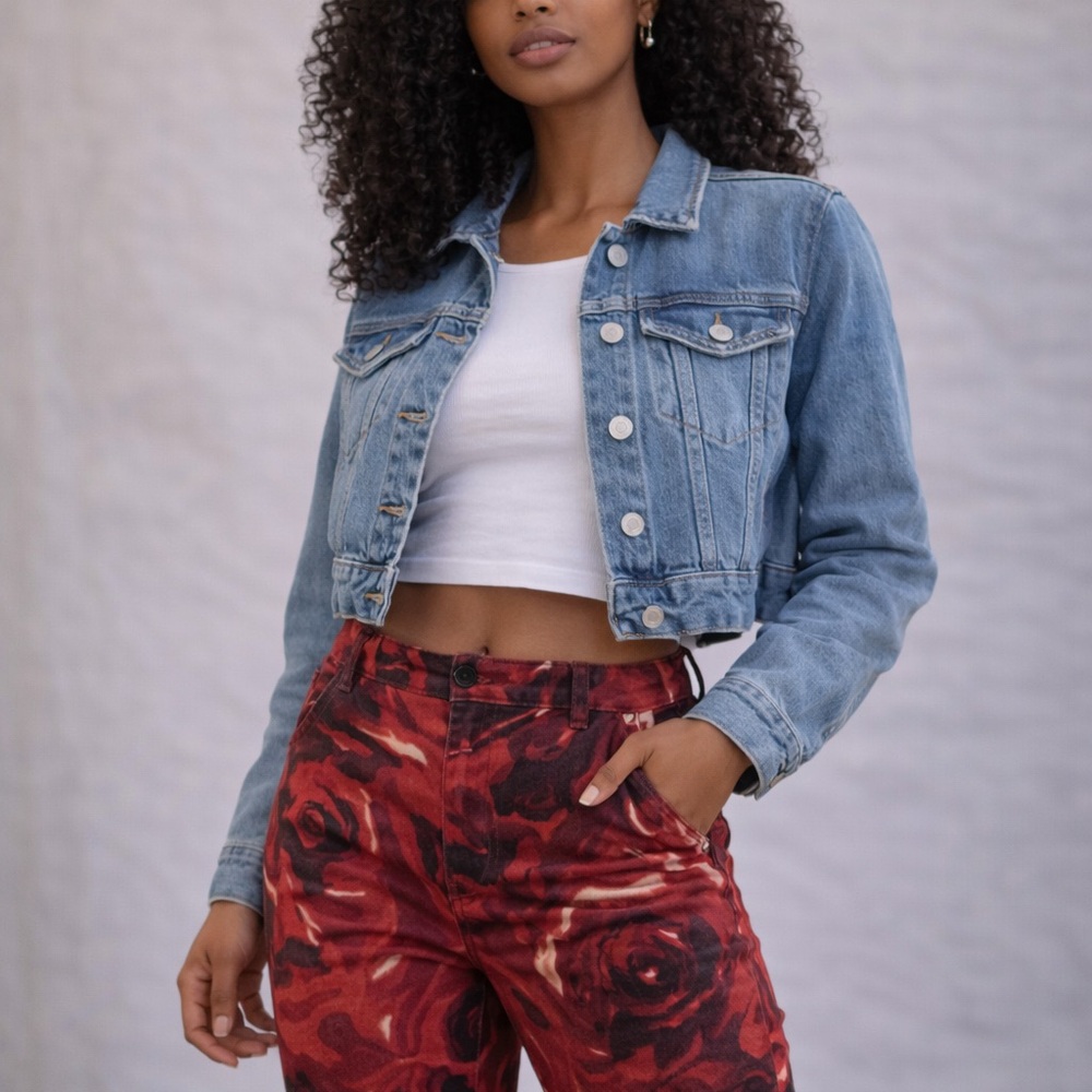 Chico’s Red Rose Print Pants | Size 1.5 (Women’s 10) | Statement Floral Pants